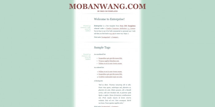 简洁,绿色,BLOG,简洁淡绿色BLOG网页模版,网站模板免费下载,