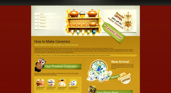 陶瓷,产品,信息,陶瓷产品信息网页模板,网站模板免费下载,