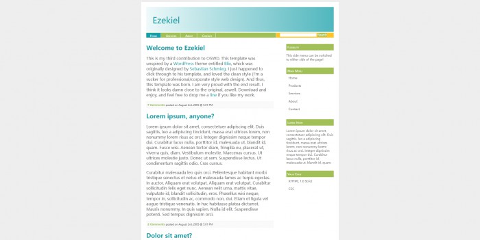 Ezekiel,个人网页,Ezekiel个人网页模板(xhtml),网站模板免费下载,