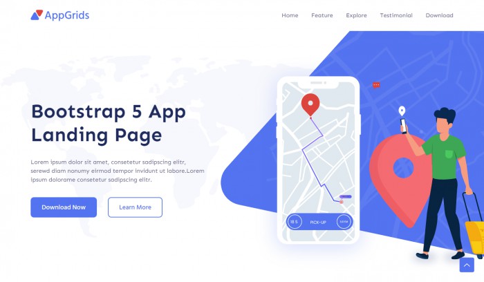 地图,定位,追踪,APP,地图定位追踪APP单页面模板,网站模板免费下载,