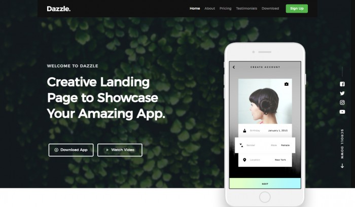 创意,APP,创意APP落地页展示单页面模板,网站模板免费下载,