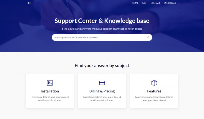 知识库,FAQ,知识库FAQ网站模板,网站模板免费下载,