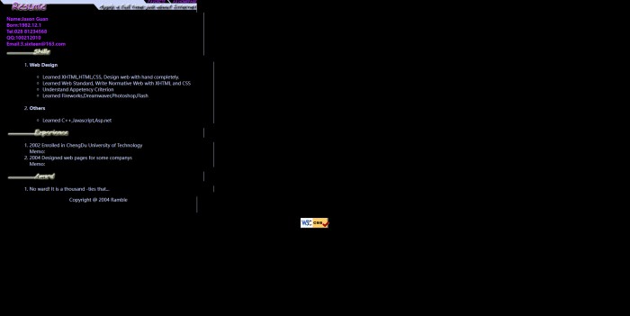 简历,黑色英文简历模板,网站模板免费下载,