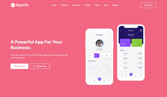 APP,红色APP功能展示网页模板,网站模板免费下载,
