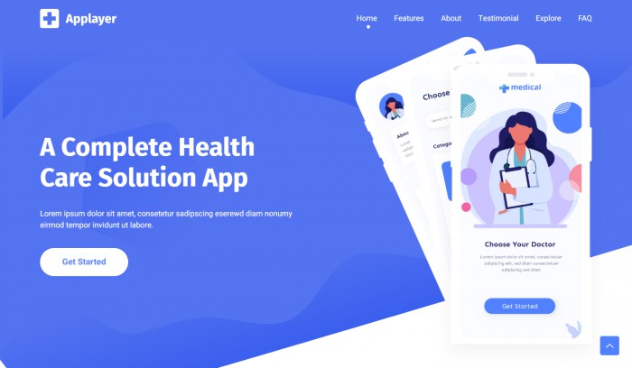 APP,医疗,健康,医疗健康APP展示网页模板,网站模板免费下载,