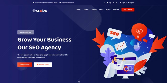 SEO,营销,创意SEO营销服务机构网站模板,网站模板免费下载,