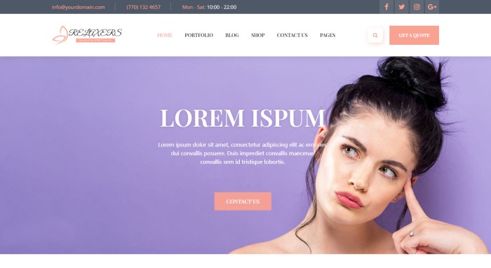 SPA,放松,美容,放松美容SPA品牌网站模板,网站模板免费下载,