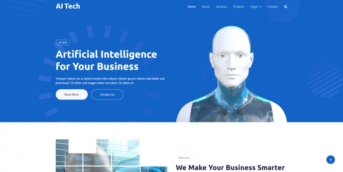 AI,科技,AI科技产品展示网站模板,网站模板免费下载,