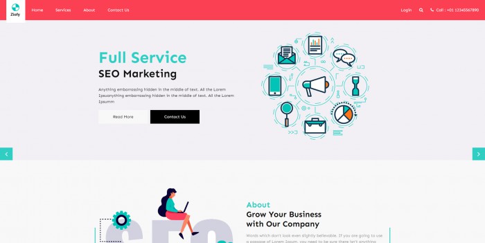 SEO,SEO商务营销服务网页模板,网站模板免费下载,