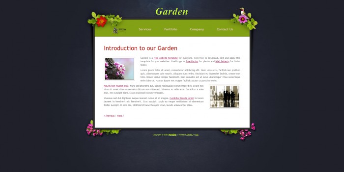 花园,信息,单页面,花园信息单页面网页模板,网站模板免费下载,