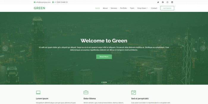 绿色,现代,创意,绿色现代创意服务响应式网页模板,网站模板免费下载,