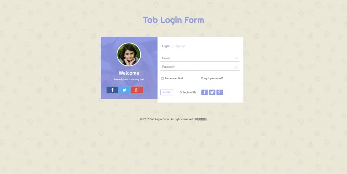 个人,用户,登录,个人用户登录响应式网页模板,网站模板免费下载,