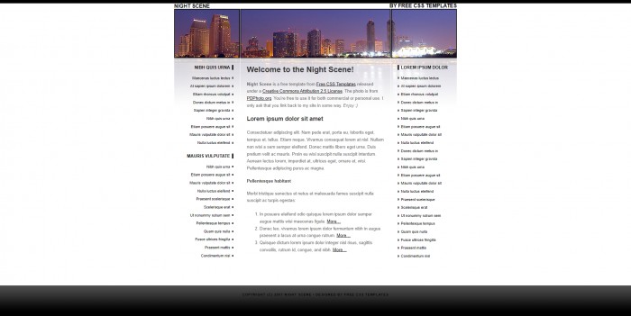 夜景,主题,企业,夜景主题企业网页模板,网站模板免费下载,