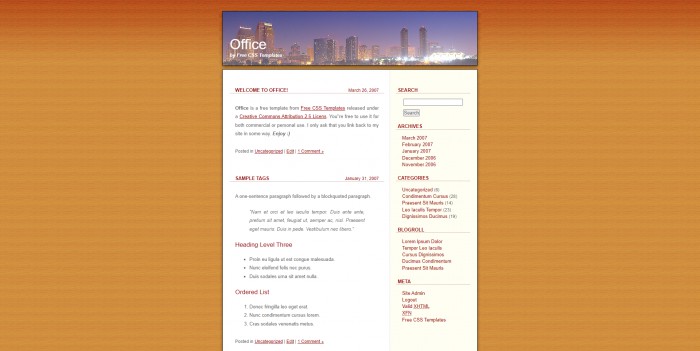 办公室,BLOG,办公室BLOG网页模板,网站模板免费下载,