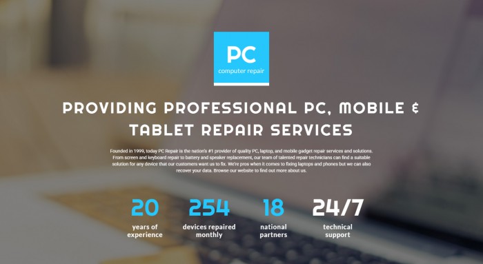PC,平板,维修,PC平板维修专家着陆页模板,网站模板免费下载,