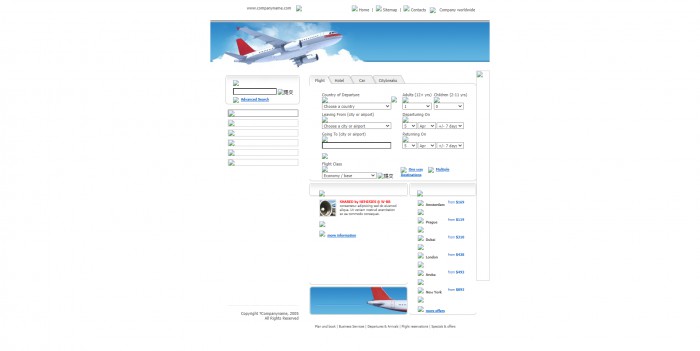 航空,公司,航空公司网页模板,网站模板免费下载,