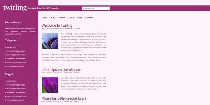 紫色,旋转,BLOG,紫色旋转BLOG网页模板,网站模板免费下载,