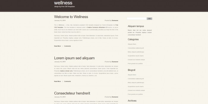 咖啡色,黄色,简洁,BLOG,咖啡黄简洁BLOG网页模板,网站模板免费下载,