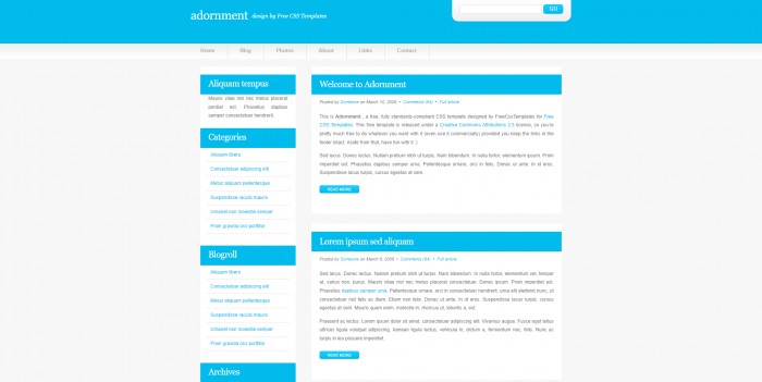 天蓝,信息,BLOG,天蓝信息BLOG网页模板,网站模板免费下载,