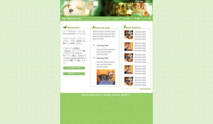 卡通,宠物,日本宠物卡通网站模板3,网站模板免费下载,