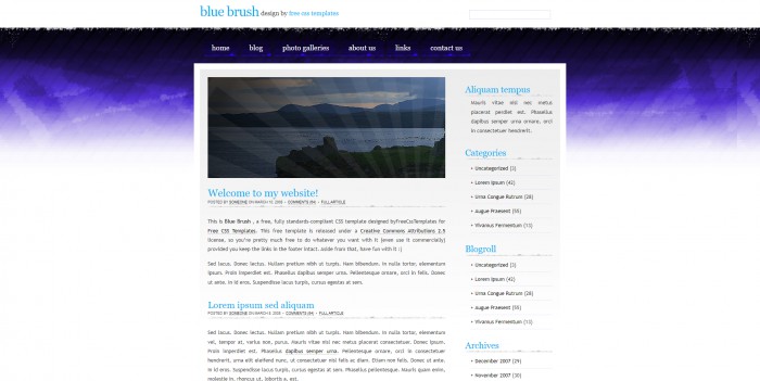 蓝刷,风格,BLOG,蓝刷风格BLOG网页模板,网站模板免费下载,