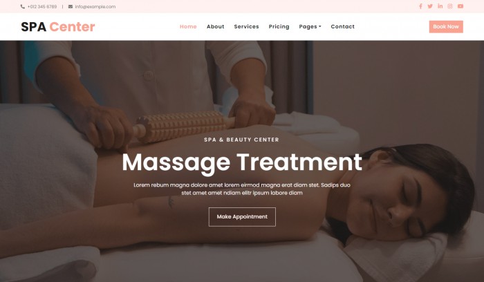 SPA,SPA舒缓美容网页模板,网站模板免费下载,