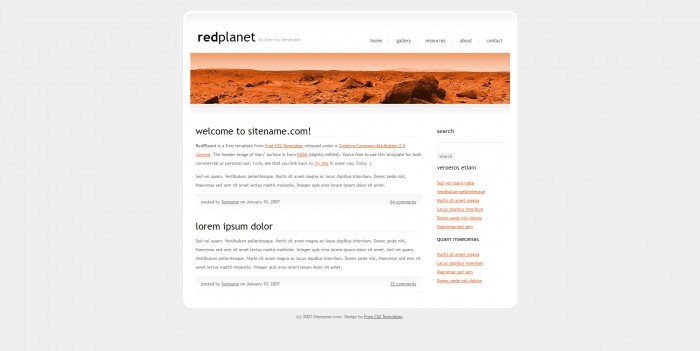 红色,星球,主题,BLOG,红色星球主题BLOG网页模板,网站模板免费下载,