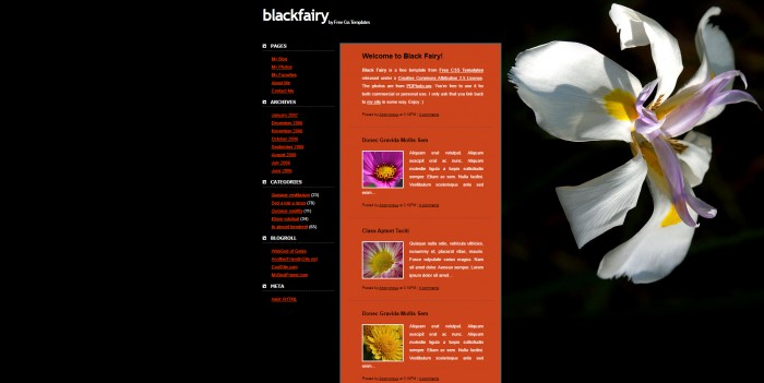 盛开,花朵,BLOG,盛开花朵BLOG网页模板,网站模板免费下载,