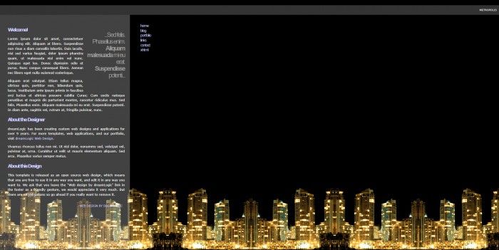 夜景,BLOG,夜景BLOG网页模板,网站模板免费下载,