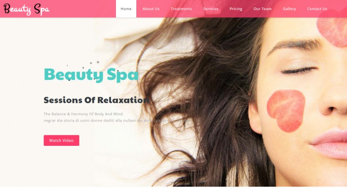 美容,SPA,专业,护理,美容SPA专业护理响应式网页模板,网站模板免费下载,