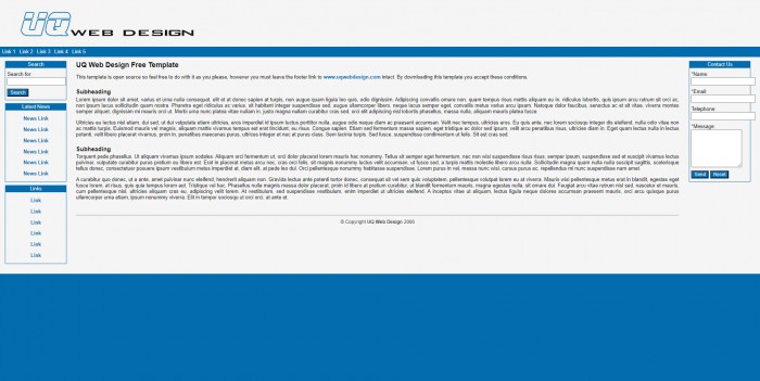 蓝色,导航,BLOG,蓝色导航BLOG网页模板,网站模板免费下载,