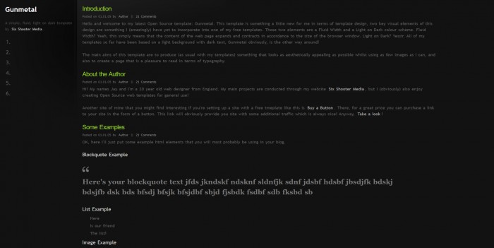 黑色,简单,BLOG,黑色简单BLOG网页模板,网站模板免费下载,
