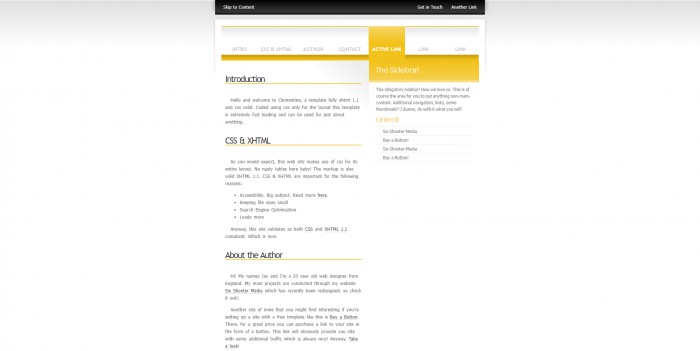 黄色,导航,BLOG,黄色导航BLOG网页模板,网站模板免费下载,