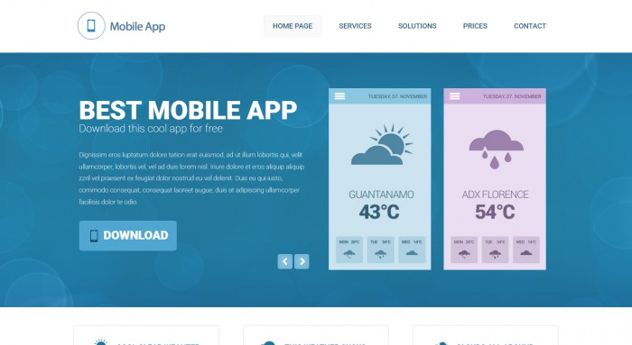 天气,APP,宣传,引导页,天气APP宣传引导页响应式网页模板,网站模板免费下载,